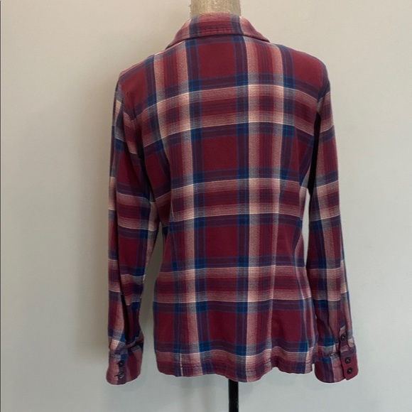Patagonia Plaid Organic Cotton Button Up Flannel Red Blue Shirt Size 10 - Picture 9 of 16